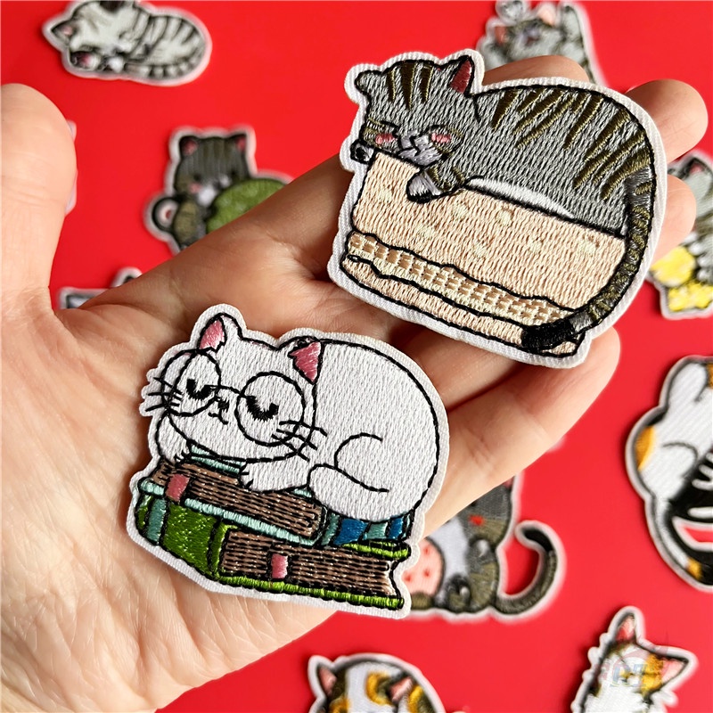 ♥ Miếng Dán Ủi Thêu Hình Chú Mèo Nhỏ Đáng Yêu ♥ 1 Miếng Dán Ủi Lên Quần Áo