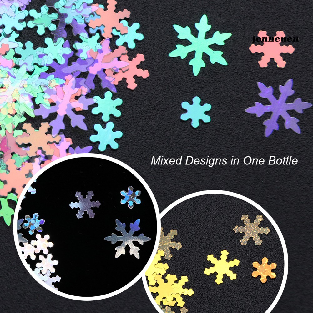 [Hàng mới về] Hộp Kim Tuyến Hình Bông Tuyết 3d Lấp Lánh Dùng Để Trang Trí Móng