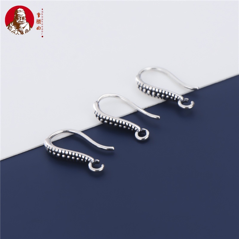 Bông Tai Dạng Móc Bằng Bạc S925 Đính Pha Lê Thủ Công DIY