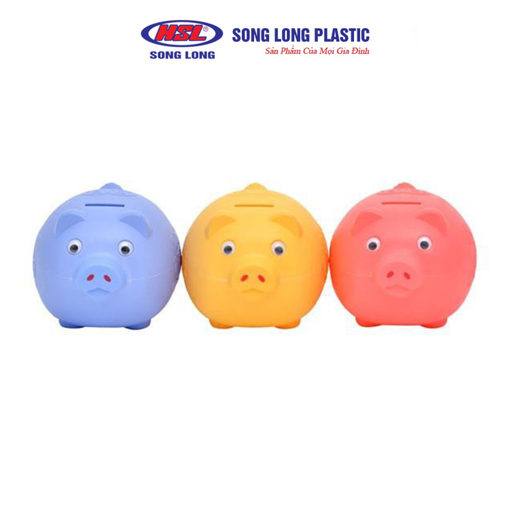 Lợn nhựa tiết kiệm tiền cho bé size trung Song Long Plastic