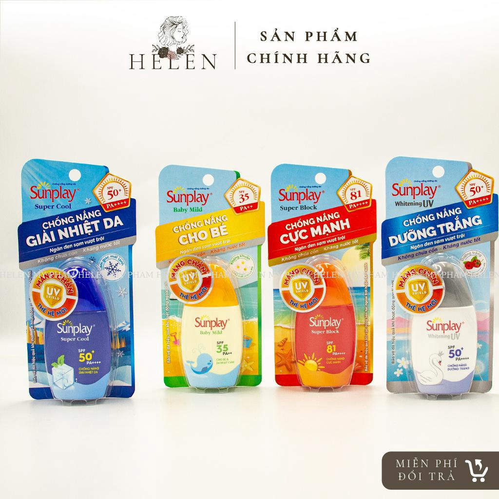 Kem chống nắng giải nhiệt da Sunplay Super Cool SPF50+ PA++++ 30g cho mặt và toàn thân, ngăn đen sạm, dưỡng ẩm da