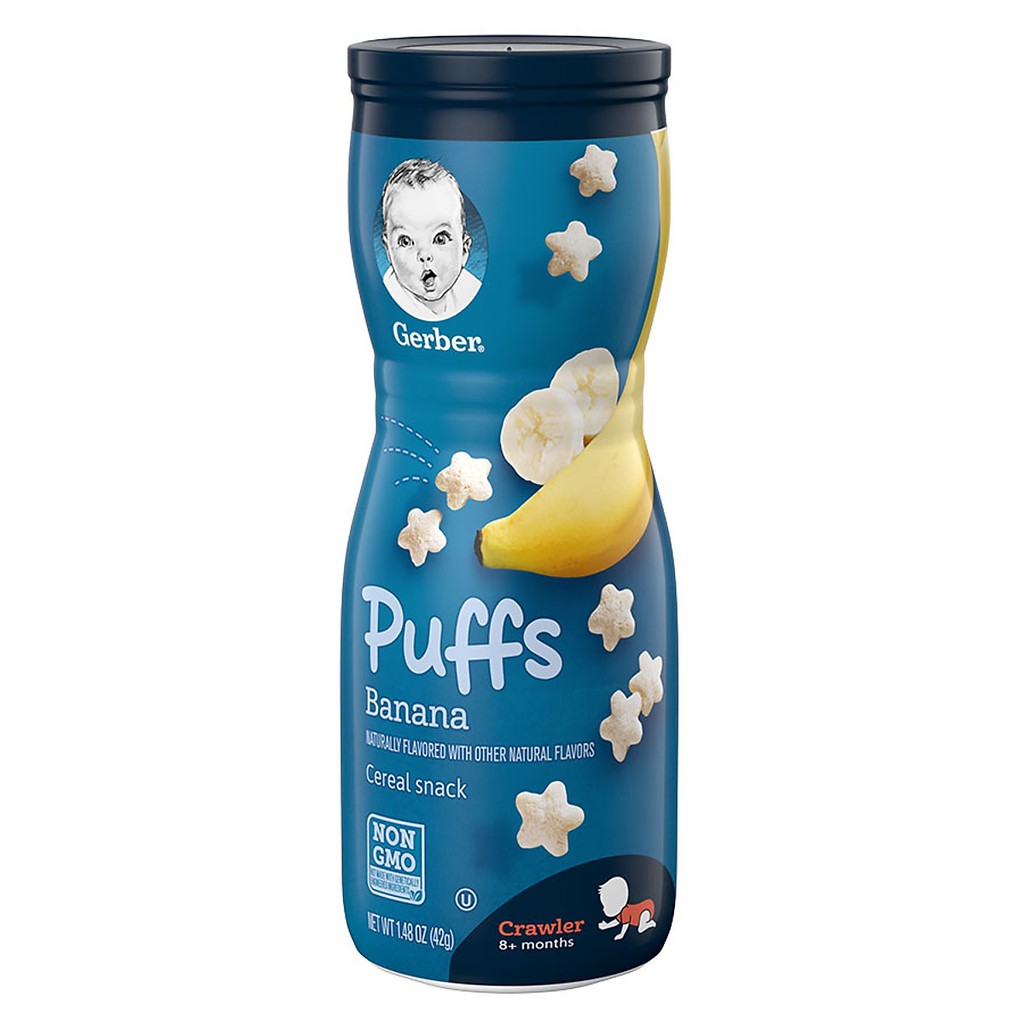 Bánh Ăn Dặm GERBER PUFFS Vị Chuối Cho Trẻ Từ 8 Tháng Tuổi (Hộp 42g)