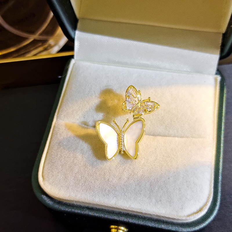 Ghim cài áo JIUDUOLAN chống lộ thiết kế bươm bướm mạ vàng 18K đa năng thời trang