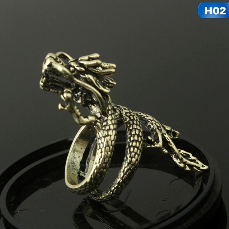 Personality Punk Vintage Exaggerated Dragon Ring For Men Women Fashion Open Men's Rings Domineering Finger Rings Jewelry
