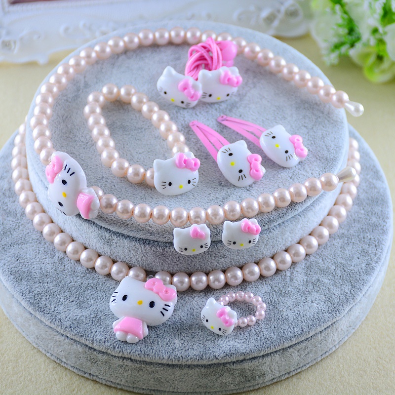 Bộ 10 phụ kiện tóc gồm kẹp tóc và dây chuyền hình công chúa Elsa phim Frozen cho bé gái