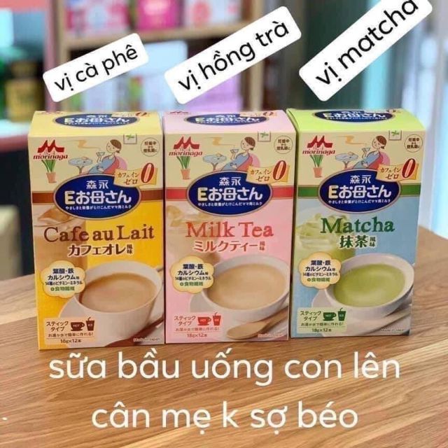 Sữa bầu Morinaga,sữa cho bà bầu đủ vị trà xanh, cafe, trà sữa nội địa Nhật Bản