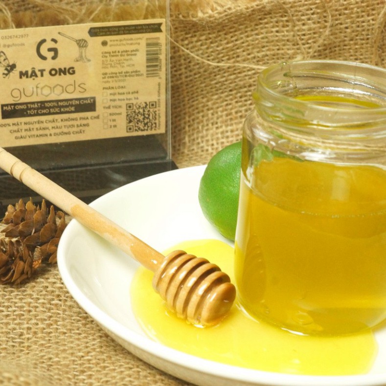 Mật ong nguyên chất GUfoods - Mật ong thật, 100% nguyên chất, Tốt cho sức khỏe tnb33