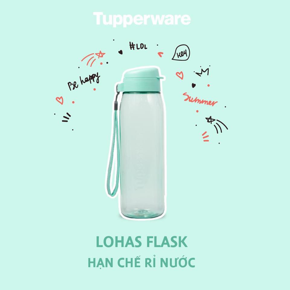 [Mã BMBAU50 giảm 10% đơn 99k] Bình nước Lohas Flask 750ml Tupperware bình đựng nước nhựa nguyên sinh an toàn