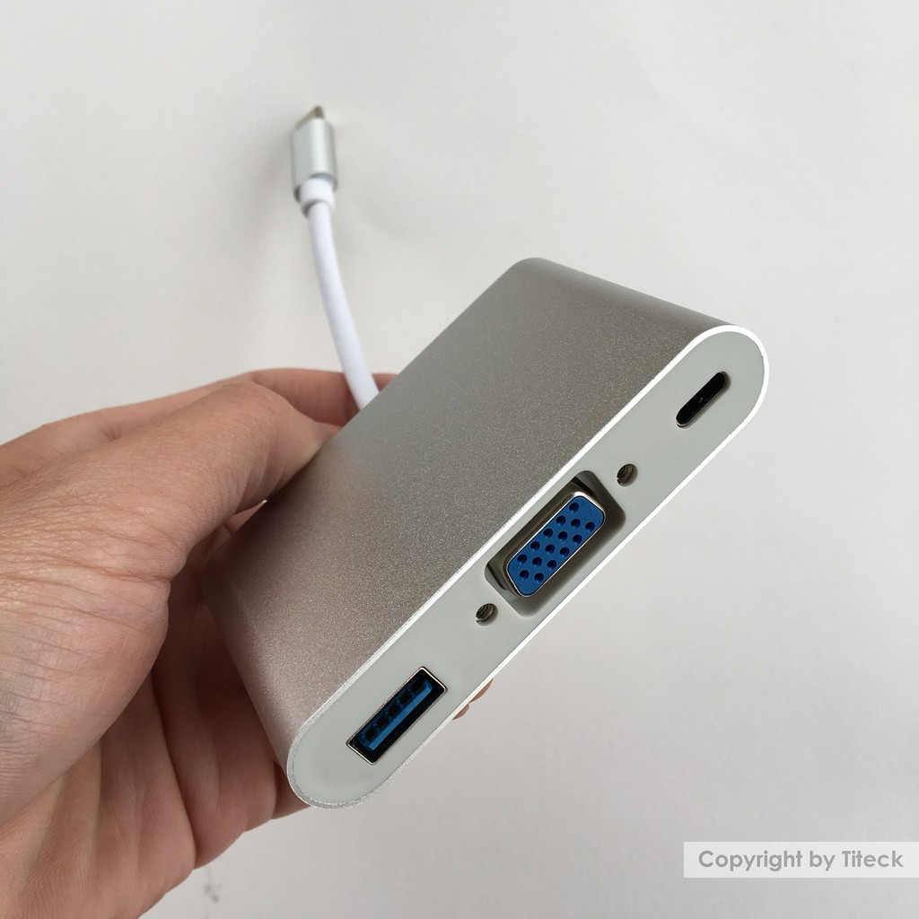 Cáp chuyển đổi USB Type c sang VGA, USB 3.0, USB C ( USB Type c to VGA ) | BigBuy360 - bigbuy360.vn