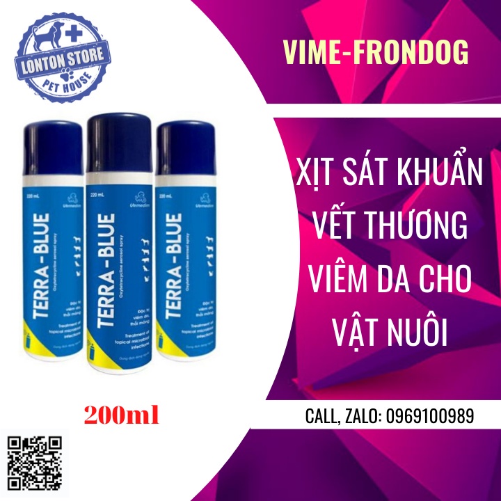 VEMEDIM Terra Blue - Xịt Xát Khuẩn Vết Thương, Vết Mổ Chống Viêm Da, Nhiễm Trùng Vết Thương- Lonton Store