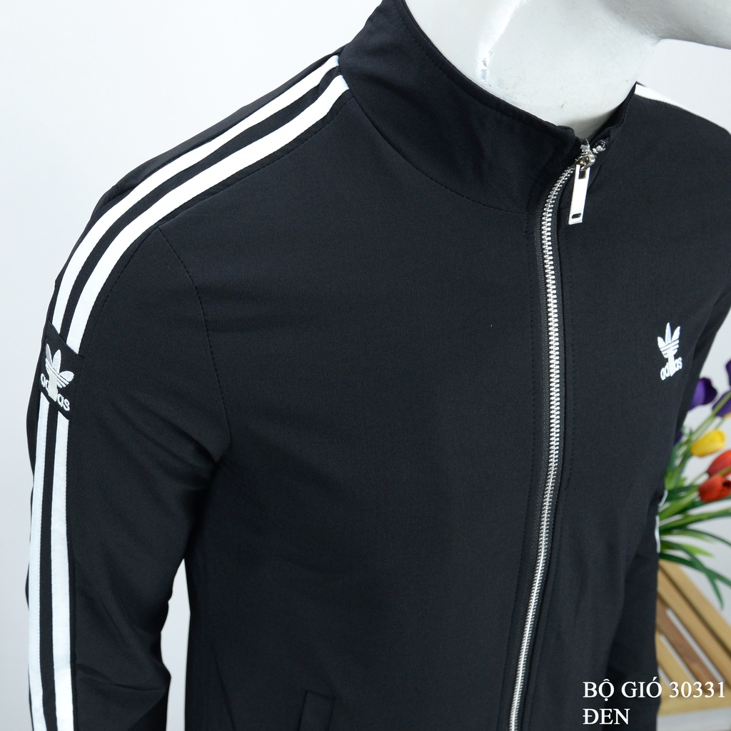 Bộ đồ nam cao cấp kéo khóa Adidas thể thao chất gió poly xịn ,bộ gió thu đông mã 30331