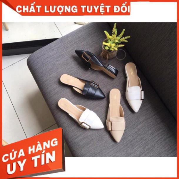 [FREE SHIP - Hàng Loại 1] Dép Sục Nữ Khoá Vuông Da Mềm Sang Chảnh