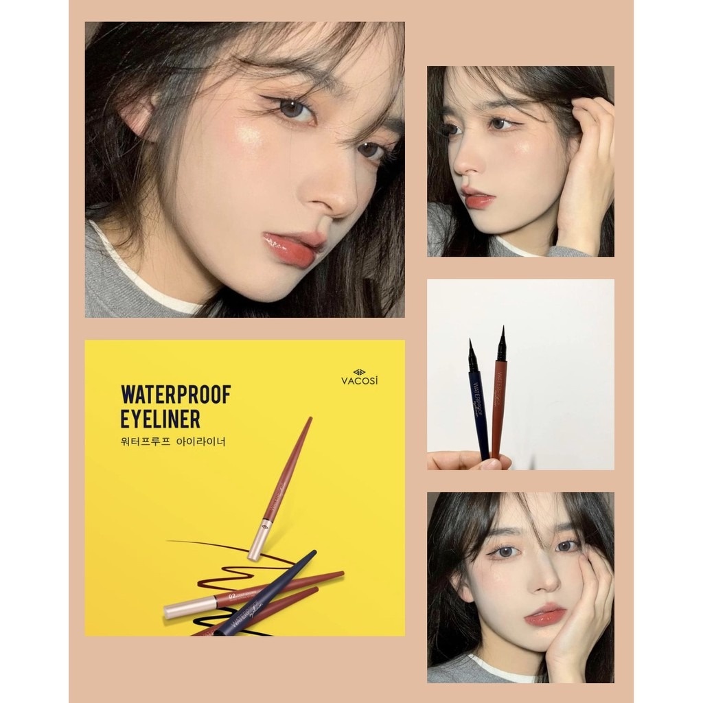 Bút Kẻ Mắt Nước Chống Trôi Vacosi Natural Studio Waterproof Eyeliner