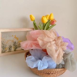 Dây Buộc Tóc Vải Scrunchies Voan Kính Loại Đẹp