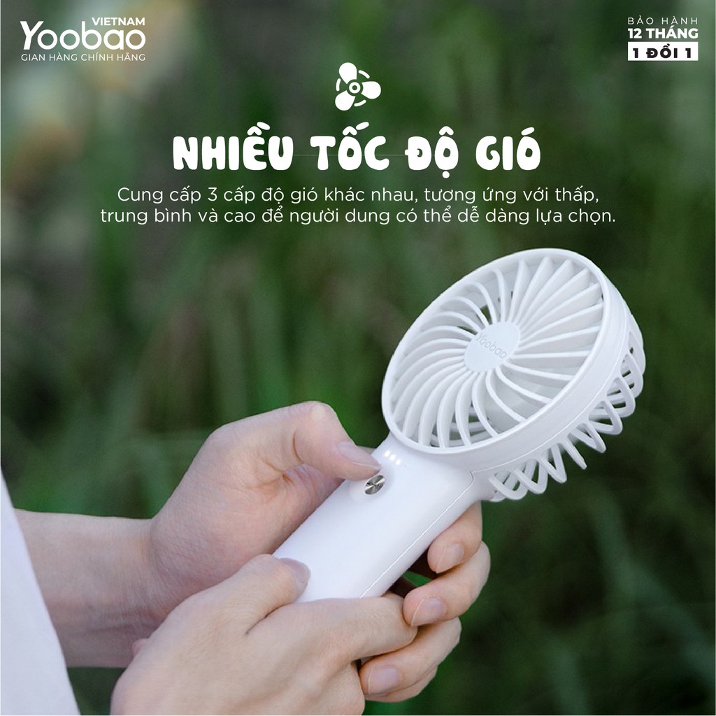 Quạt sạc mini để bàn làm việc YOOBAO F3 Pro 6000/5000mAh Kiêm sạc dự phòng - Hàng chính hãng - Bảo hành 12 tháng 1 đổi 1 | BigBuy360 - bigbuy360.vn