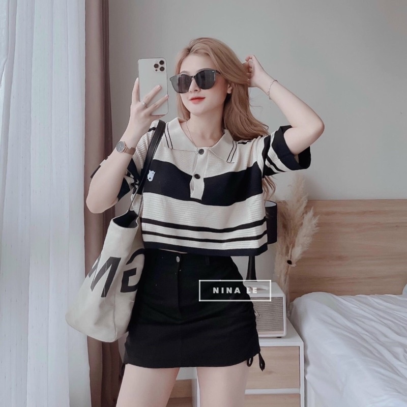 Áo croptop sọc bigsize