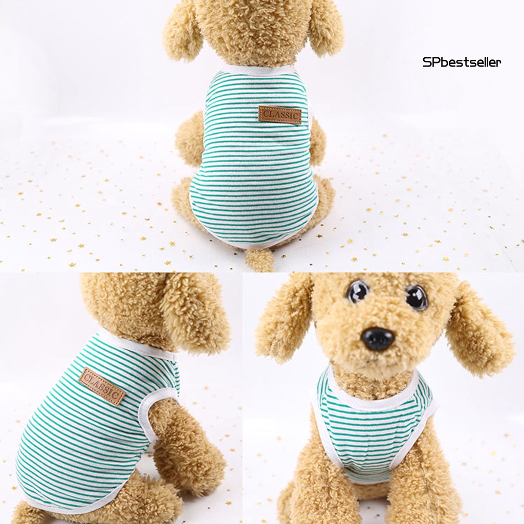 Áo vest co giãn họa tiết kẻ sọc thời trang mùa hè cho thú cưng