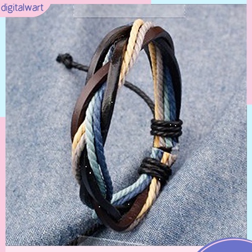 Vòng Tay Bện Dây Giả Da Thời Trang Unisex