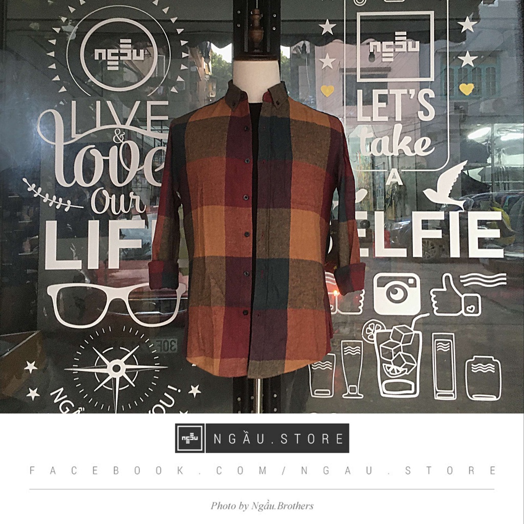 Flannel Shirts. sơ mi nam dài tay, chất liệu cotton 100%, thấm hút mồ hôi tốt, dày dặn, bụi bặm,phóng khoáng