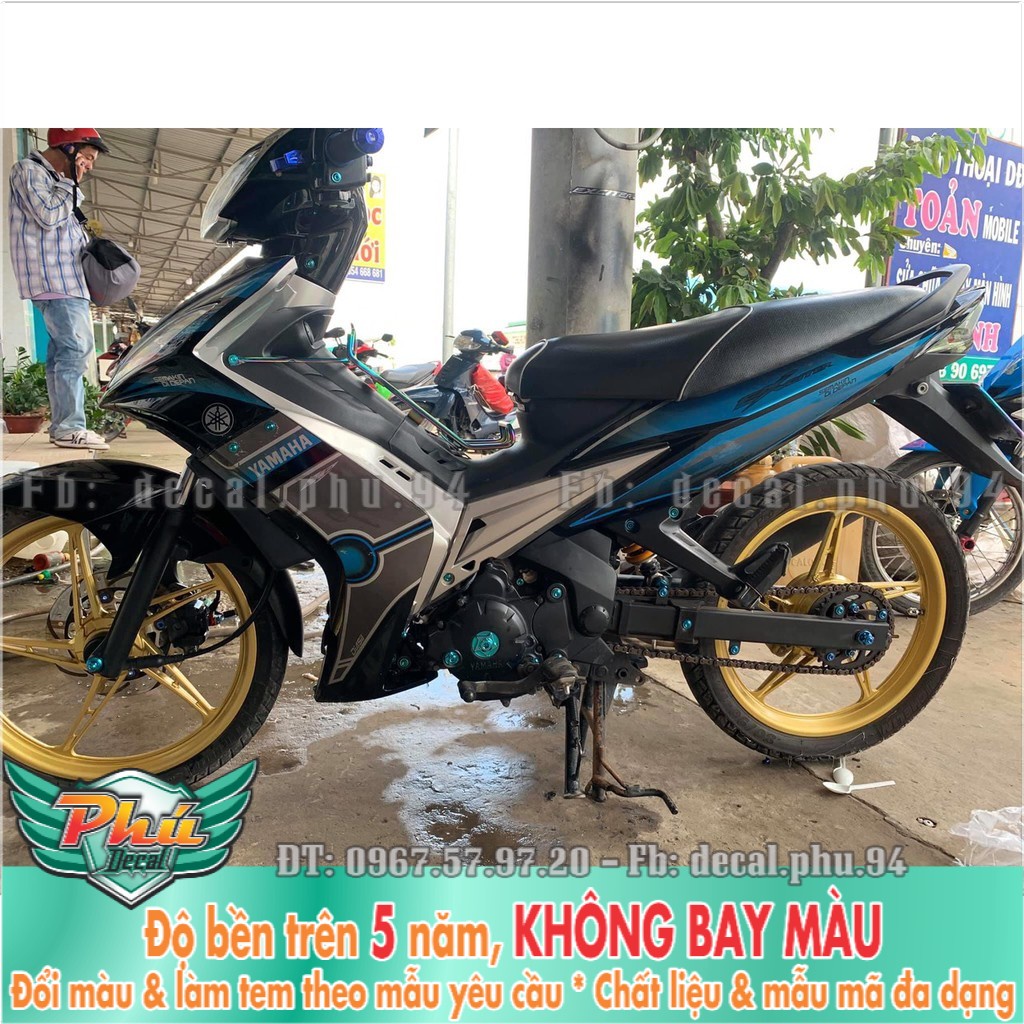 Tem rời Exciter 2006-2010 đen bạc (X) -1
