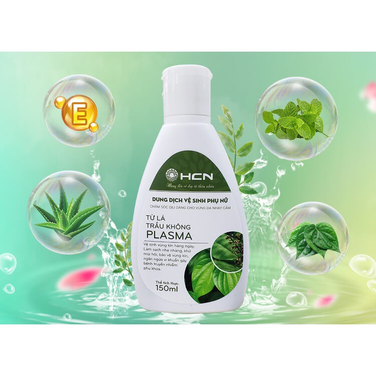 Dung dịch vệ sinh phụ nữ lá trầu không Plasma 150ml, dung dịch vệ sinh làm sạch sâu dịu nhẹ