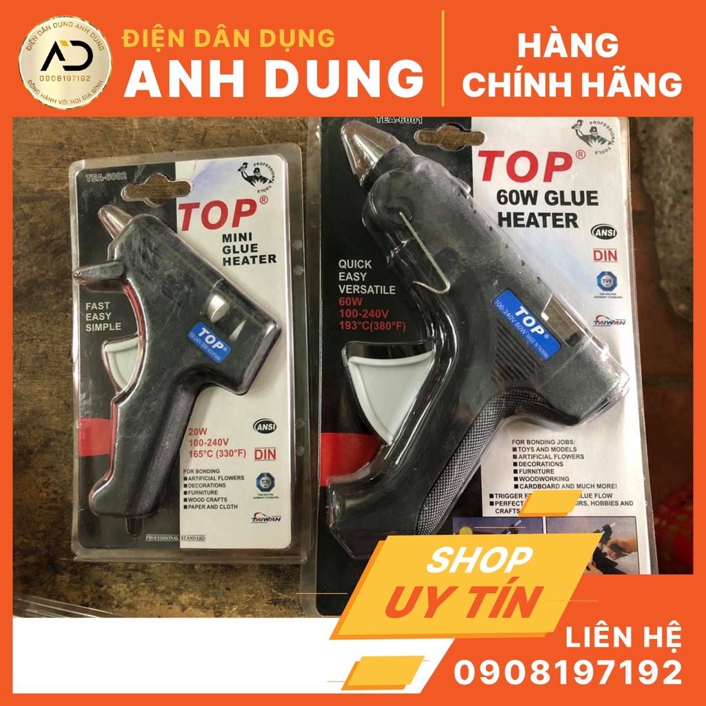 Súng bắn keo đốt Top 2 cỡ [Tặng kèm keo]