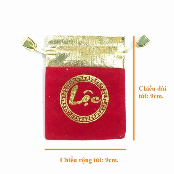 Lốc 10 Túi gấm đỏ thiêu Long Phụng, đựng trang sức, đồng xu, rất đẹp