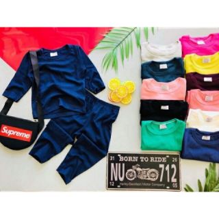 Combo 5 bộ trơn dài tay cho bé trai và bé gái 7-16kg