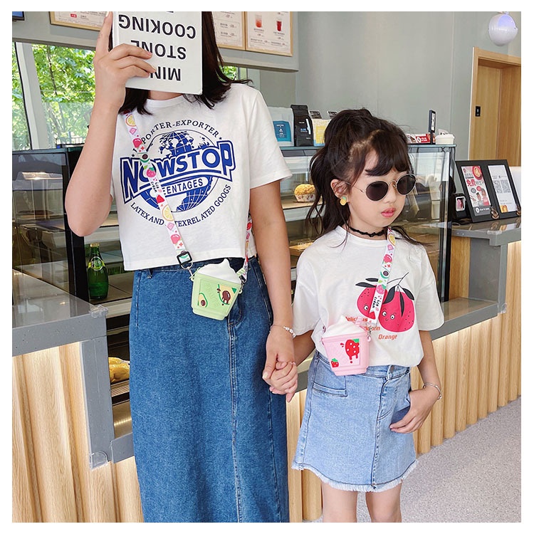 Túi Đeo Chéo Hình Cây Kem Bằng Silicon Dễ Thương Phong Cách Hàn Quốc Cho Bé Gái