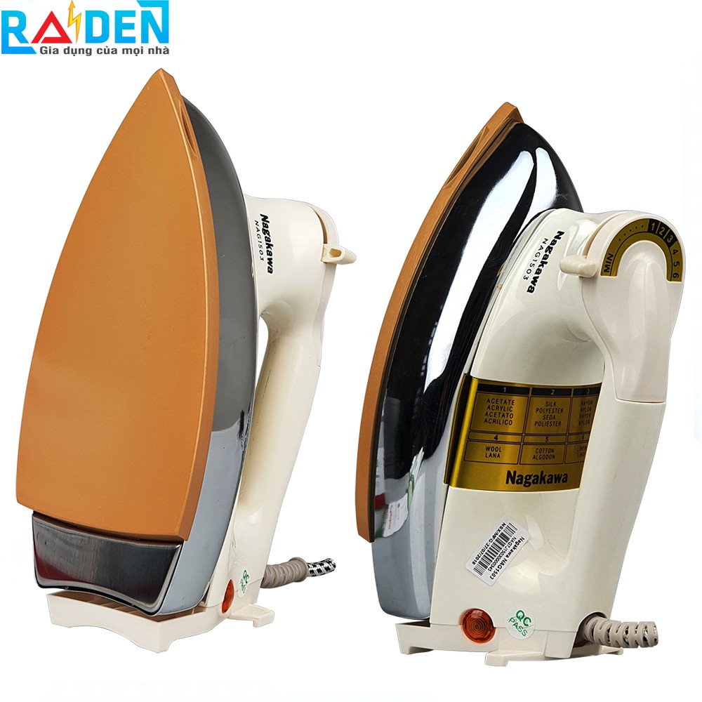 Bàn ủi 1200W Nagakawa NAG1503 mặt đế phủ chống dính Ceramic, cảm biến nhiệt ngắt an toàn