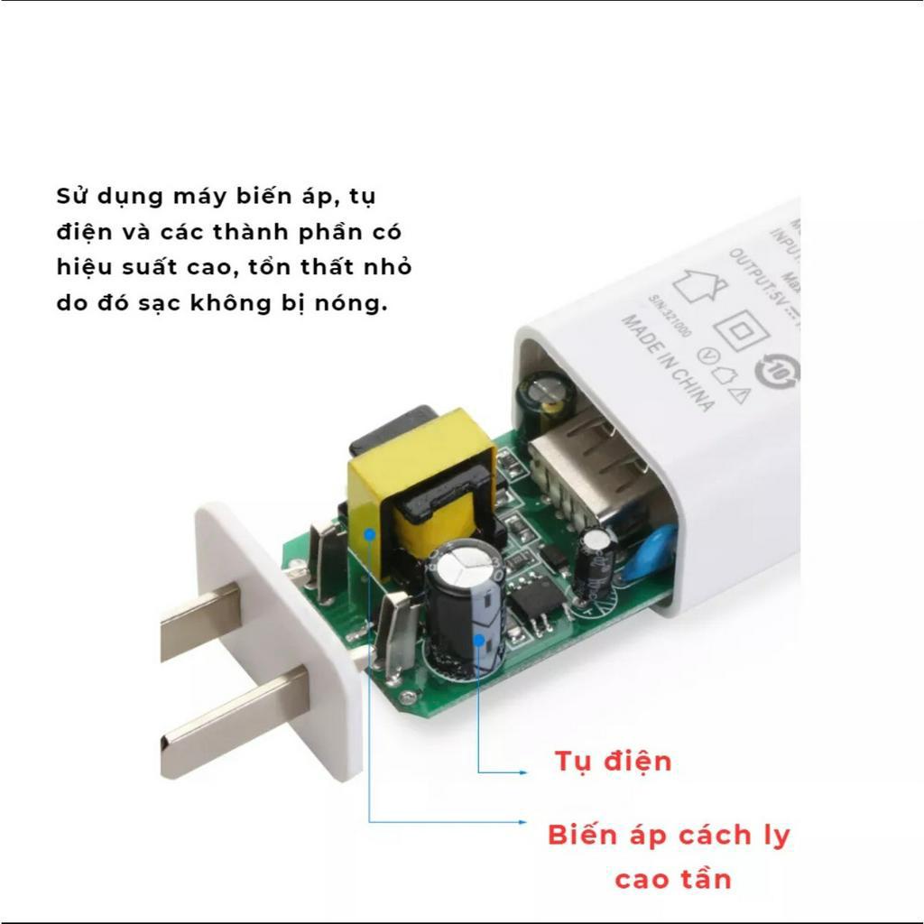 Củ Sạc USB, Nguồn 5V Adapter Cho Điện Thoại Camera , Đèn Led, Quạt Cầm Tay, Sạc Pin Điện Thoại 6 Chế Độ Bảo Vệ An Toàn