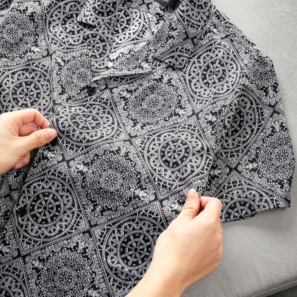 Áo Sơ Mi Nam Hoạ Tiết Vintage Cộc Tay BANANA HOMME Chất Lụa Cao Cấp, thoáng mát, không nhăn 2021