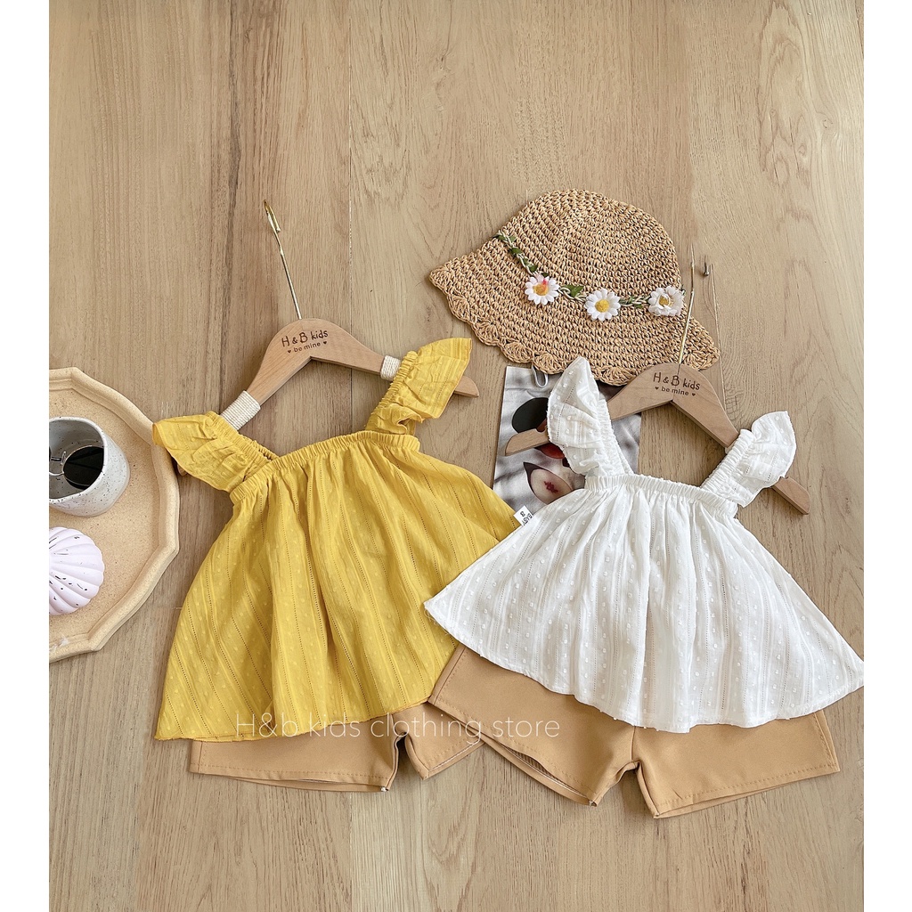 Bộ Đồ Cho Bé Gái Vải Đũi Thô Mềm Mát, Đồ Bộ Cho Bé Gái Quần Áo Cánh Tiên Điệu Đà - AN.KID