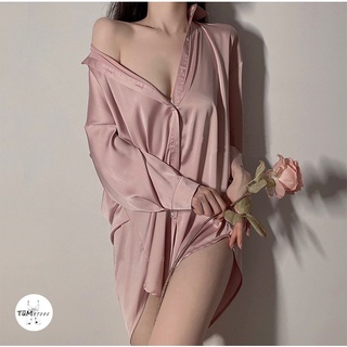[Ảnh thật] Váy ngủ sơ mi x4 lụa mềm mịn