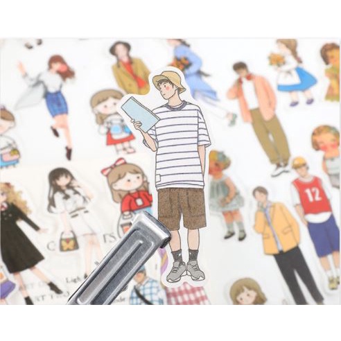 Set sticker chàng trai, cô gái cute