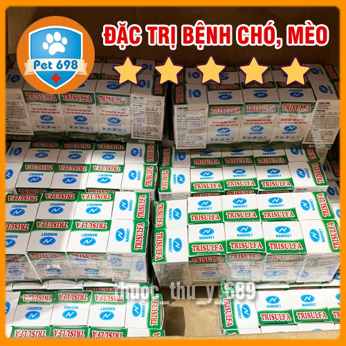 Hộp 5ml x 15 lọ Trisulfa Chữa bệnh đường ruột choe, mèo, thú cảnh PET-698