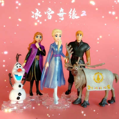 Disney's Frozen2 Set of 5 Figures Toy Anna Elsa and Olaf Cake Topper