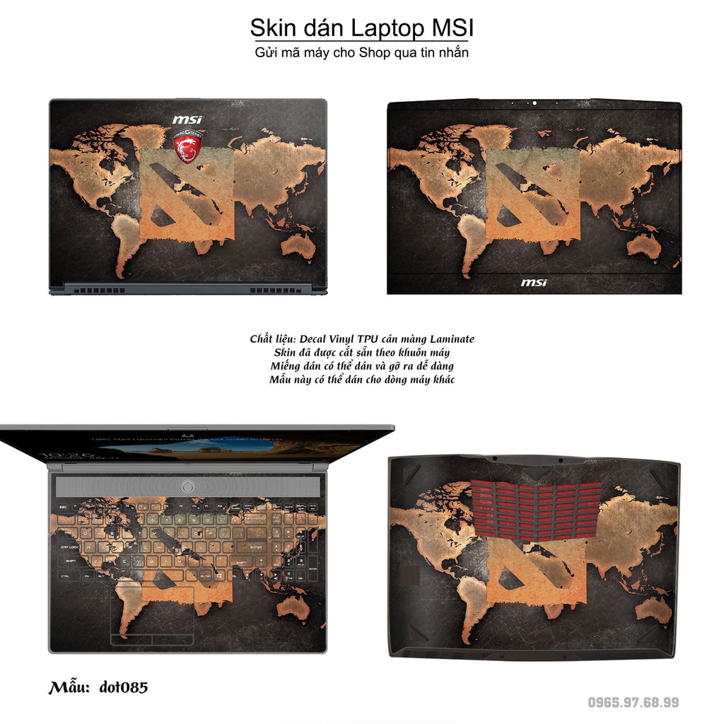 Skin dán Laptop MSI in hình Dota 2 nhiều mẫu 14 (inbox mã máy cho Shop)