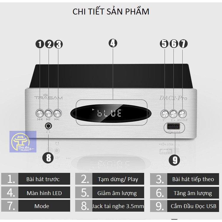 TRASAM DAC 2 PRO - DAC NGHE NHẠC DSD 32bit/192khz BLUETOOTH mới nhất