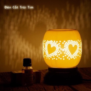 Đèn xông tinh dầu cắt cao cấp- Bát Tràng