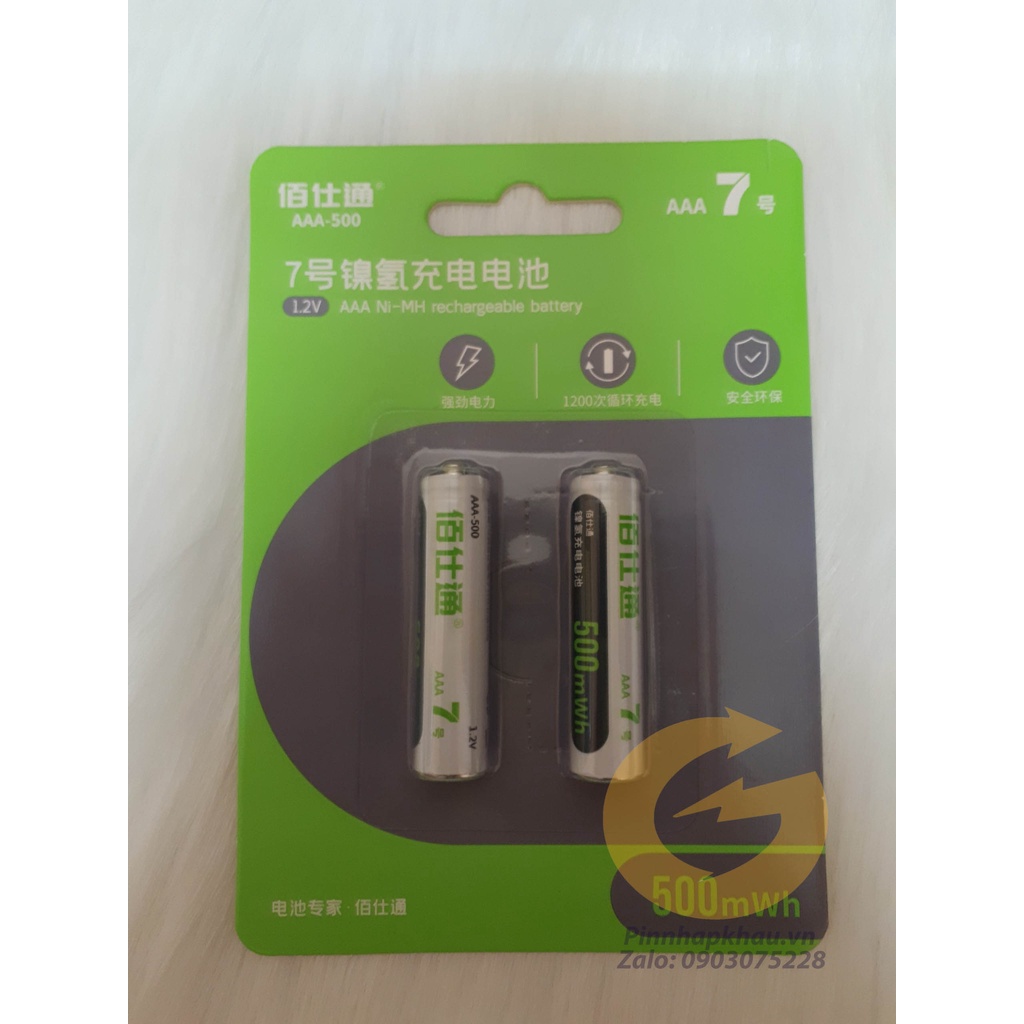 Vĩ 2 Pin sạc AAA 1.2v Beston hàng nội địa công suất 500mWh - Bảo hành 1 đổi 1 trong 1 tháng