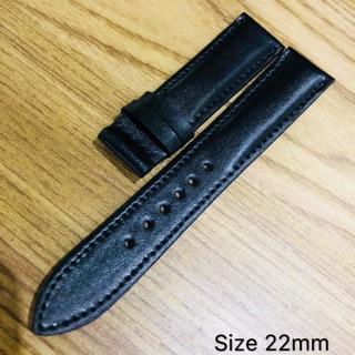Dây da bò đồng hồ màu đen size 22mm