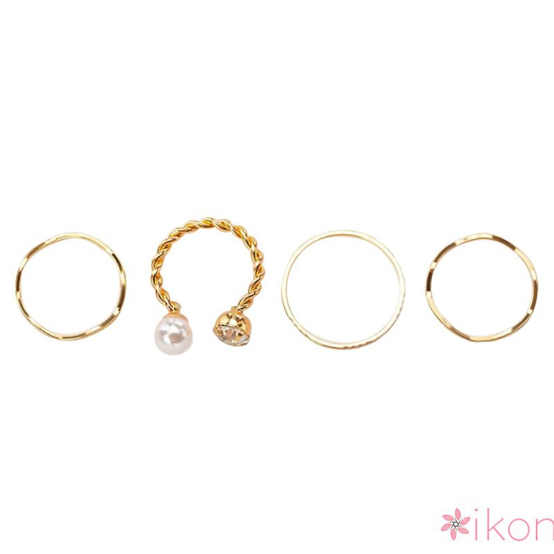 Set nhẫn đính đá phong cách Hàn Quốc dành cho nữ