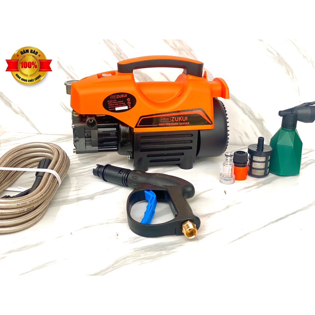 Máy rửa xe zukui z30 2400w thế hệ 2022 siêu mạnh mẽ tặng bình xịt bọt tuyết