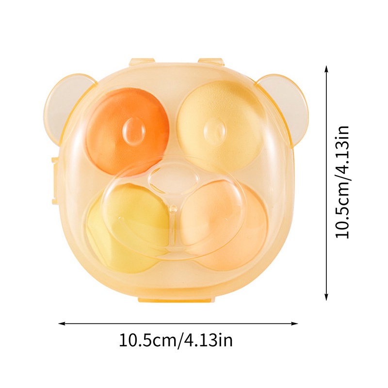 Set 4 Mút Trang Điểm Siêu Mềm Hình Trứng Gấu Hoạt Hình Có Thể Sử Dụng Dạng Ướt Và Khô