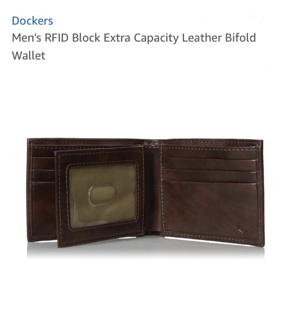 Ví Nam da thật hàng xách tay Mỹ chính hãng thương hiệu Dockers Men's RFID Block Extra Capacity Leather Bifold Wallet