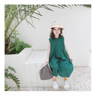 JUMPSUIT CỰC CHẤT CHO BÉ GÁI HÀNG CAO CẤP VẢI LANH MÁT LẠNH [ĐỦ SIZE CHO BÉ TỪ 2-10T]