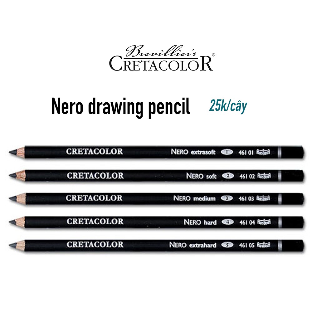 Chì than gốc dầu Cretacolor Nero Oil Charcoal (5 độ mềm)