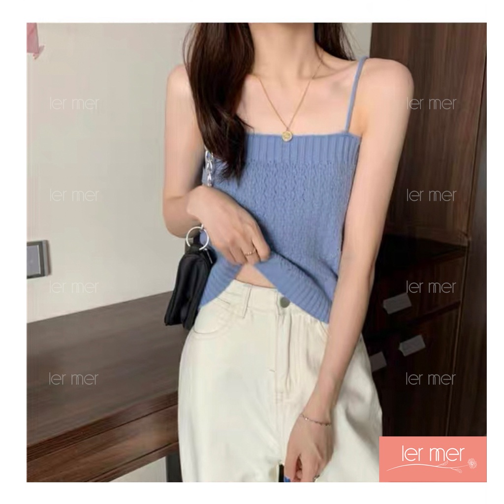 Áo cardigan nữ kèm áo dây Set áo len 2 dây kèm áo cardigan Ler Mer