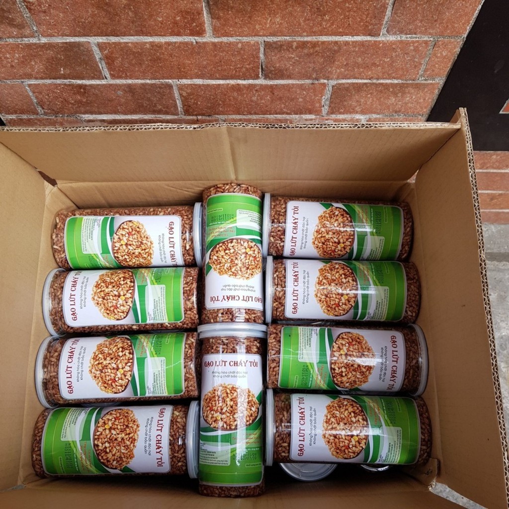 Gạo lứt cháy tỏi ĂN CHAY ĐƯỢC- ăn chay được hũ 300g